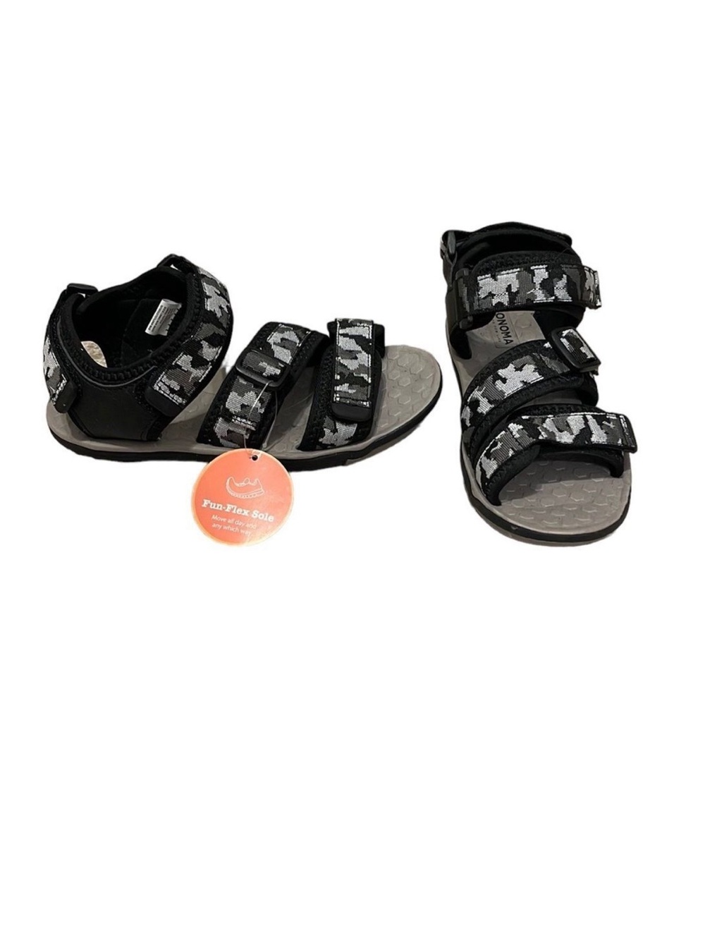 Sonoma Gravity Boys Adjustable Sandals Camo Grey Size 13